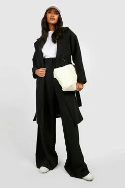 Best deal ???? Belted Detail Wool Look ???? Coat Black ????