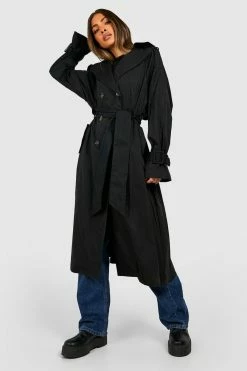 Budget ???? Belted Oversized Trench ???? Coat Black ????