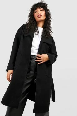 Coupon ???? Belted Shawl Collar ???? Coat Black ????