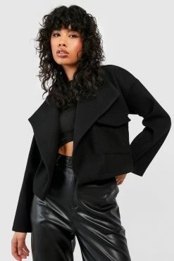 Cheapest ⭐ Belted Shawl Collar Wool Jacket Black ????