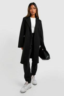 Best Pirce ???? Belted Wool Look ???? Coat Black ????