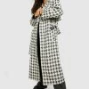 Coupon ???? Boucle Belted Wool Look Trench Black ????