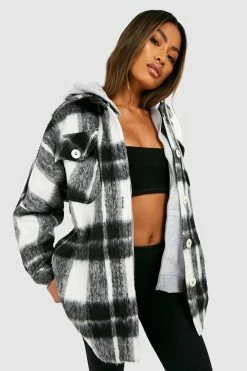 Coupon ???? Brushed Oversized Flannel ???? Shirt Black ????