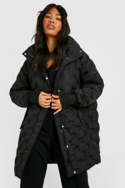 Top 10 ???? Circle Quilted Cocoon Puffer Black ❤️