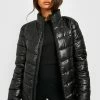 Budget ???? Crop Funnel Neck Puffer Jacket Black ????