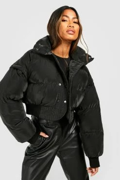 Flash Sale ???? Detachable Sleeve Crop Puffer Black ✔️