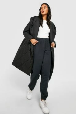 Discount ???? Diamond Quilt Oversized Hooded Puffer Black ????