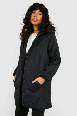 Best Sale ???? Diamond Quilt Puffer Jacket Black ????