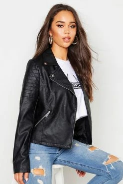 Outlet ???? Faux Leather Moto Jacket Black ❤️