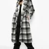 Budget ???? Grid Check Wool Look ???? Coat Black ????