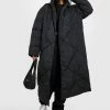 Budget ???? Maxi Quilt Detail Puffer Jacket Black ????