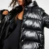 Outlet ???? Oversized Faux Leather Puffer Jacket Black ????