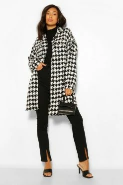 Best deal ???? Oversized Wool Look ???? Dogtooth Shacket Black ????
