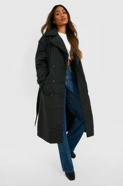 Discount ???? Padded Trench ???? Coat Black ????