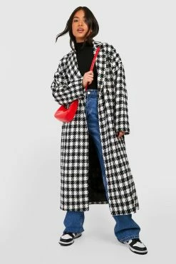Wholesale ???? Petite Boucle ???? Dogtooth Longline ???? Coat Black ????