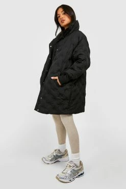 Hot Sale ???? Petite Circle Quilted Cocoon Puffer Black ????