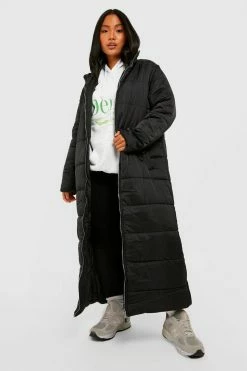 Outlet ???? Petite Funnel Neck Maxi Puffer ???? Coat Black ????