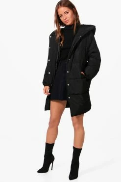 Hot Sale ✨ Petite Hooded Padded ???? Coat Black ????