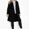Top 10 ???? Plus Double Breasted Wool Look ???? Coat Black ????