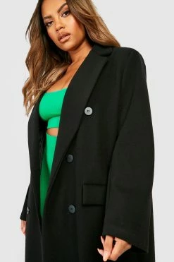 Promo ???? Plus Premium Bright Wool Look ???? Coat Black ????