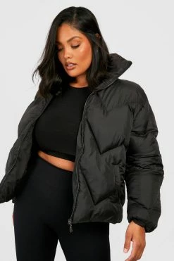 New ???? Plus Zig Zag Quilted Puffer ???? Coat Black ????