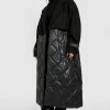 Promo ⌛ Quilted Wool Look Padded Trench ???? Coat Black ????