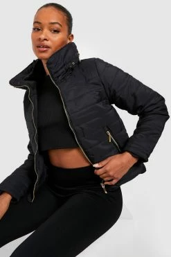 Coupon ???? Tall Fitted Quilted Jacket Black ????