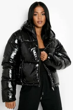 Best Pirce ???? Tall Recycled High Shine Puffer Jacket Black ????