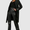 Best reviews of ???? Tall Waterfall Longline Cuff Detail ???? Coat Black ????