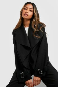 Best deal ???? Waterfall Cuff Detail ???? Coat Black ????