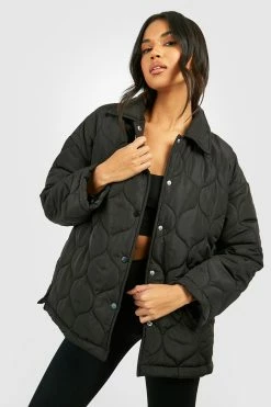 Flash Sale ???? Wave Quilted Oversized Puffer Jacket Black ✔️