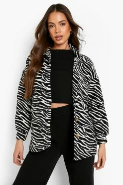 New ???? Zebra Wool Look Shacket Black ⭐