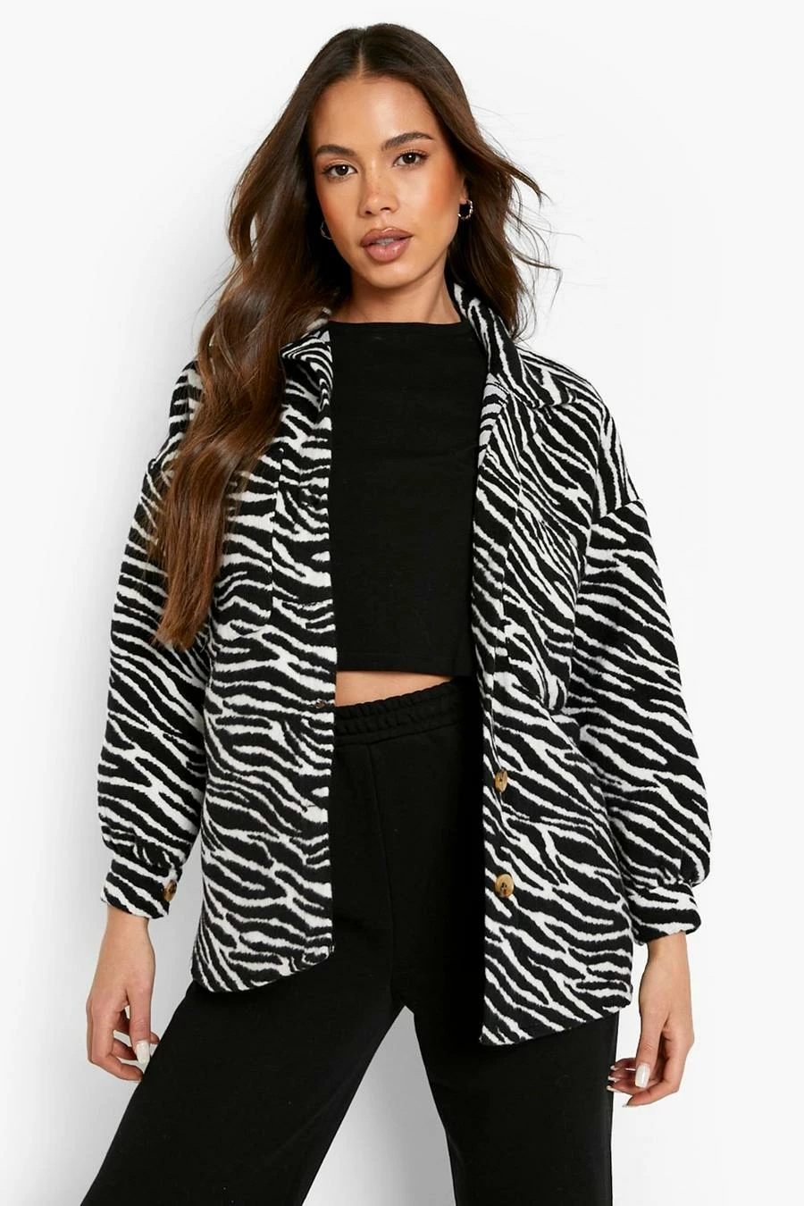 New ???? Zebra Wool Look Shacket Black ⭐ 1 New ???? Zebra Wool Look Shacket Black ⭐
