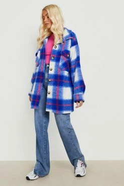 Coupon ???? Blue Check Shacket Blue ????