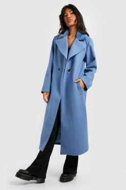 Outlet ⭐ Faux Collar Wool Look ???? Coat Blue ????