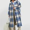 Promo ???? Oversized Check Wool Look ???? Coat Blue ????