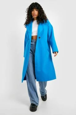 Discount ???? Premium Oversized Wool Look ???? Coat Blue ✔️