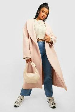 Deals ???? Plus Wool Look Oversized ???? Coat Blush ????