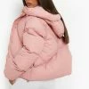 Budget ???? Tall Quilt Detail Hooded Puffer Blush ????