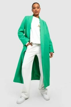 Wholesale ???? Tall Relaxed Collar Wool Look Maxi ???? Coat Bright Green ????