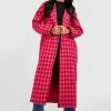 Buy ???? Tall Oversized Houndstooth Wool Look ???? Coat Bright Pink ????