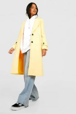 Hot Sale ???? Wool Look Oversized Cuff Detail ???? Coat Butter ✔️