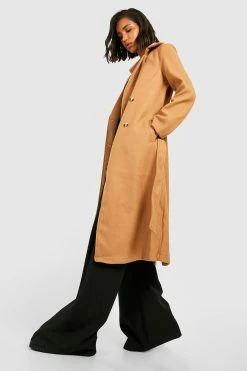 Buy ???? Belted Wool Look ???? Coat Camel ⌛