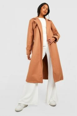 Coupon ???? Belted Wool Look Trench Camel ????