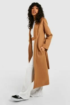 Wholesale ???? Faux Fur Collar And Cuff ???? Coat Camel ????