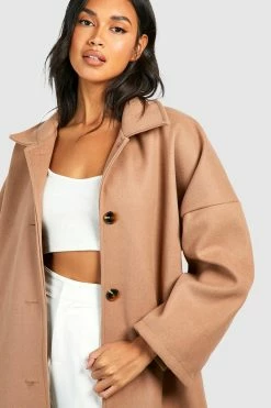 Flash Sale ✔️ Oversized Split Cuff Detail ???? Coat Camel ????