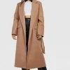 Wholesale ???? Petite Belted Wool Look Maxi ???? Coat Camel ????