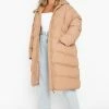 Flash Sale ???? Plus Maxi Quilt Detail Puffer Jacket Camel ✔️