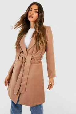 Best reviews of ???? Tailored Wool Look Belted ???? Coat Camel ????