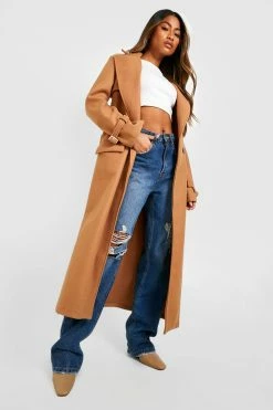 Flash Sale ???? Wool Look Double Breasted Belted Maxi ???? Coat Camel ❤️